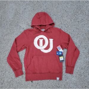 Y2K Nike Oklahoma Sooners Hooded Sweatshirt Hoodie Crimson Red Mens Size Small